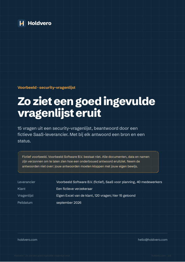 Voorblad: Ingevulde voorbeeldvragenlijst
