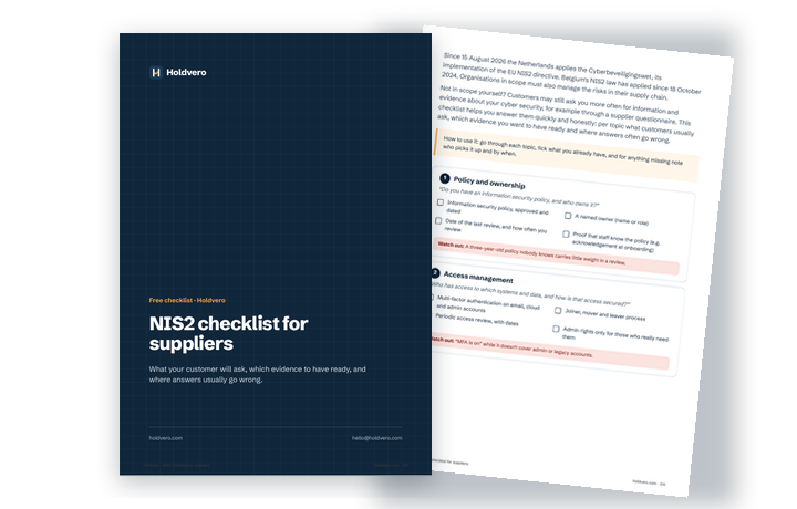 Sample pages: NIS2 checklist for suppliers