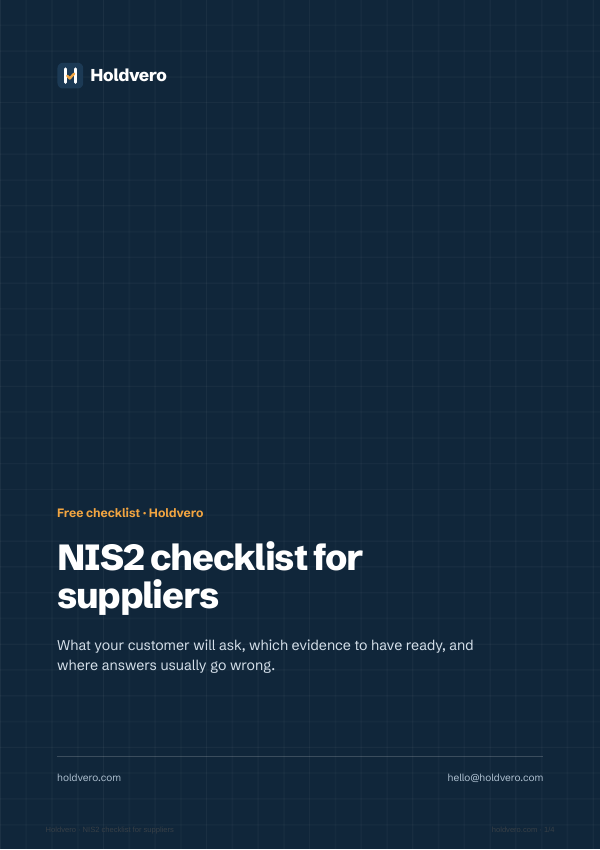 Cover: NIS2 checklist for suppliers